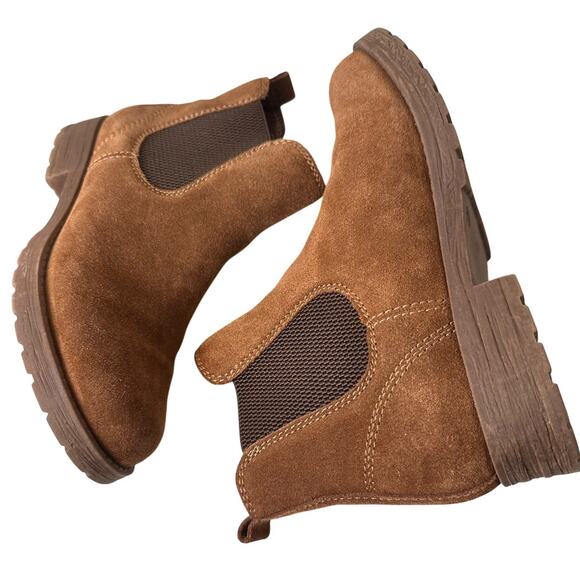 Bjorndal Brenna Chelsea Boots Brown Suede Booties Pull On Women’s Sz. 7 Comfort - Picture 4 of 16